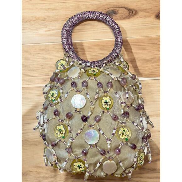 Vintage Mary Frances Beaded Floral Bucket Bag - Picture 2 of 9